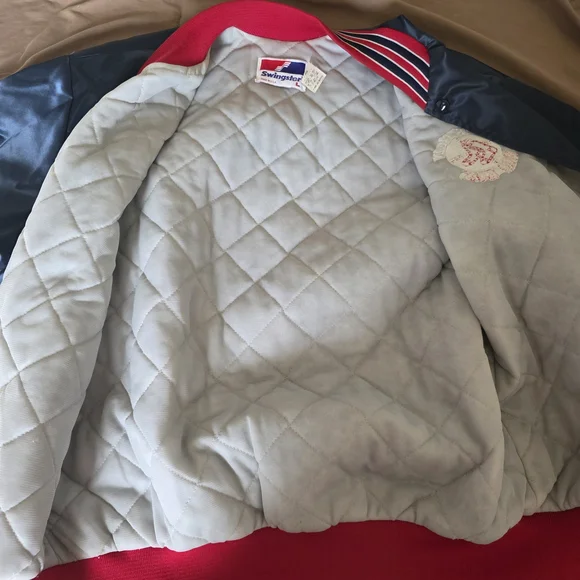 Swingster Vintage Boston Red Sox Satin Jacket Excellent Made in USA Large 1980s - Picture 9 of 10
